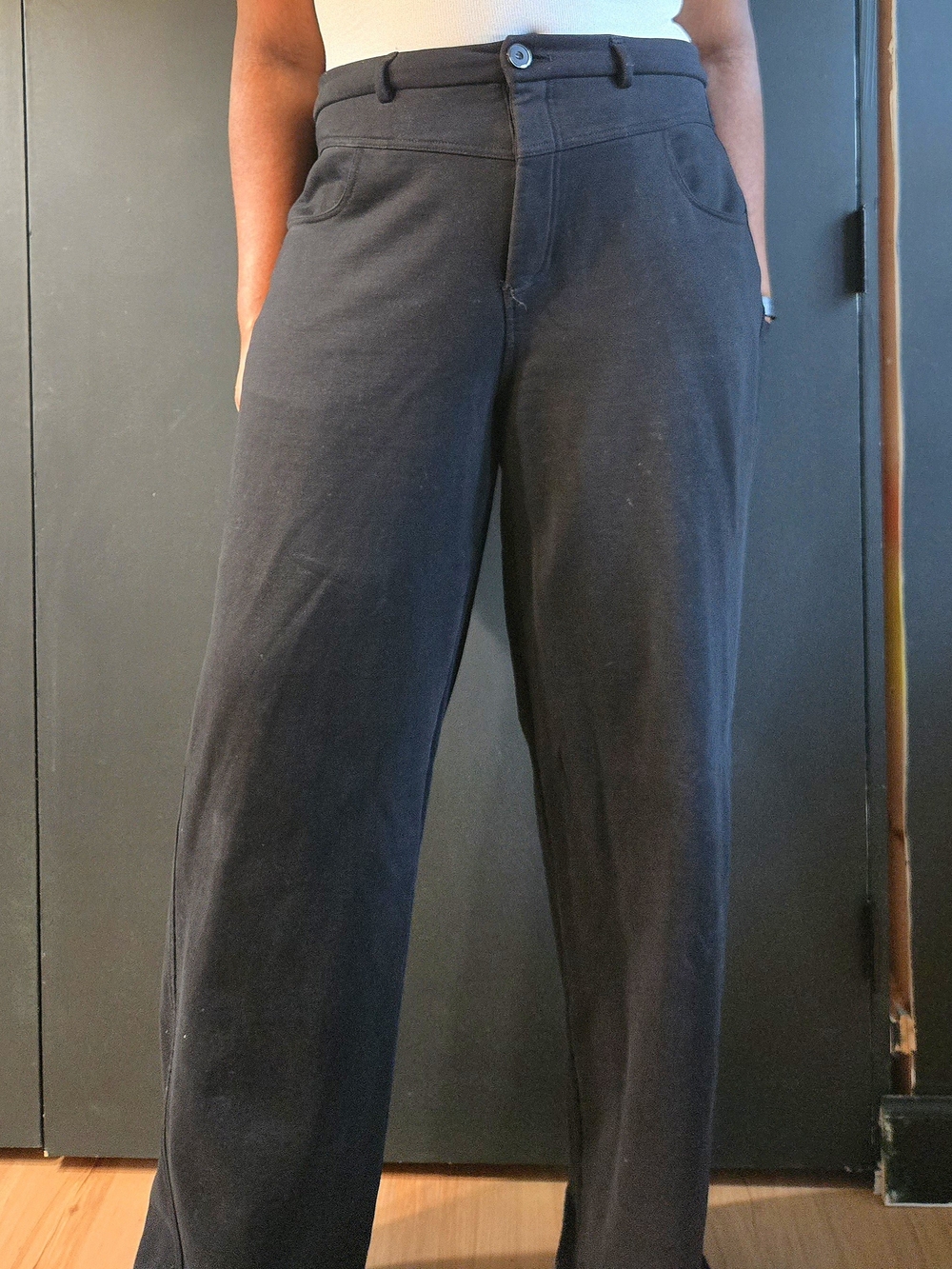 hanifa | averi denim pants | jeans | wide leg | black | us 3xl